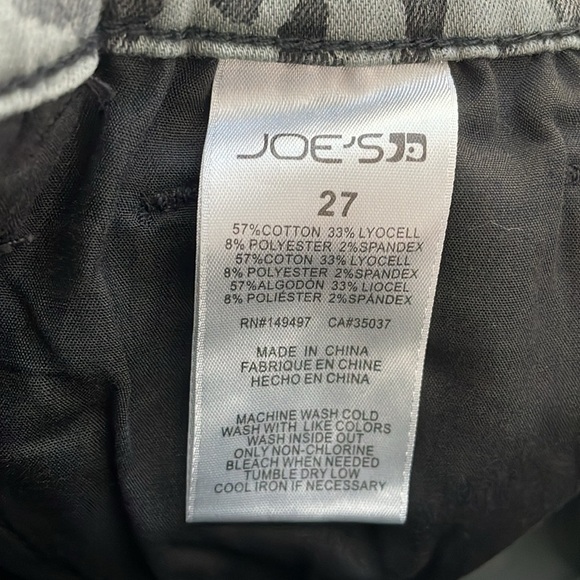Joe’s Jeans grey leopard print high rise frayed hem skinny jeans Size 27 - Picture 9 of 9